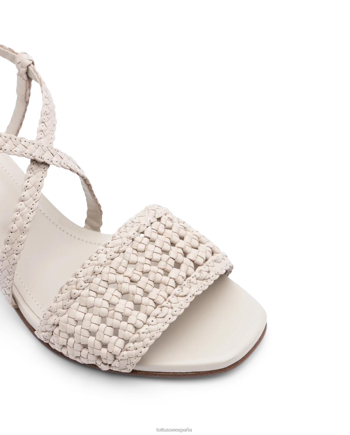 Lottusse sandalias de cuero de malla de cordero de verano blanquecino mujer calzado V40NX316