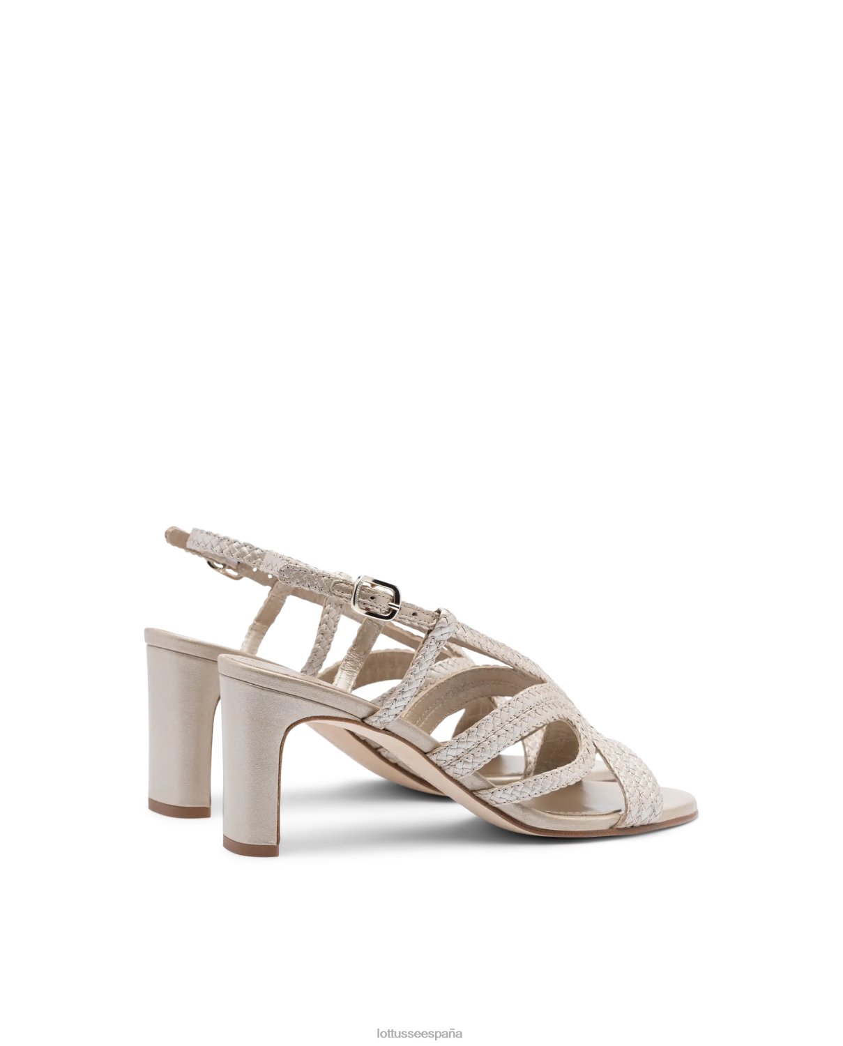 Lottusse sandalias de cuero de malla de cordero de verano plata mujer calzado V40NX320