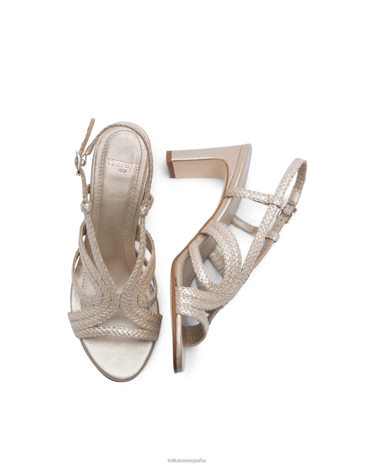 Lottusse sandalias de cuero de malla de cordero de verano plata mujer calzado V40NX320