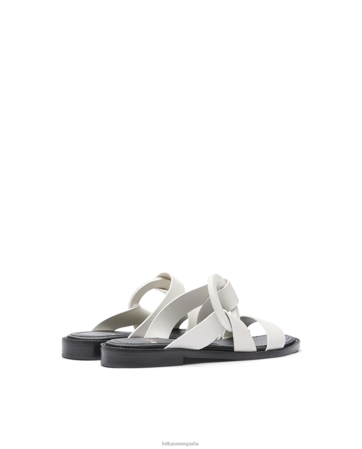 Lottusse sandalias etnicas lisas de becerro blanquecino mujer calzado V40NX247