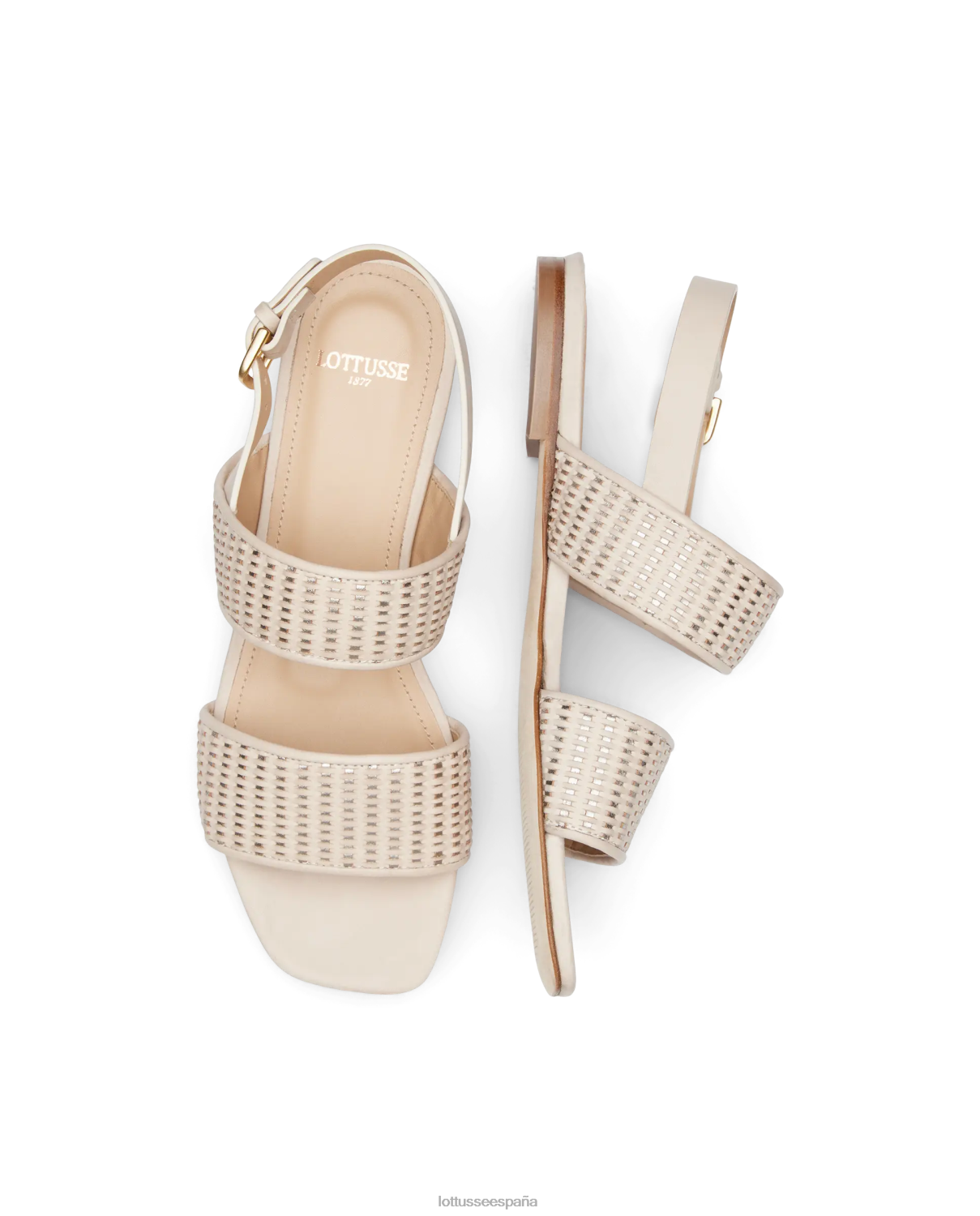Lottusse sandalias goya de piel con malla de becerro gris mujer calzado V40NX279