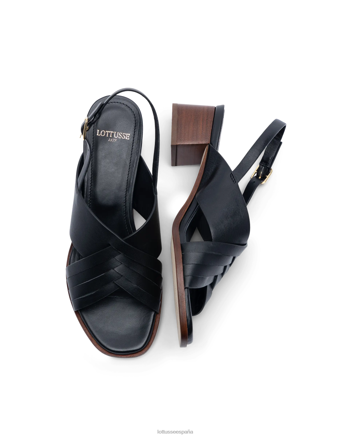 Lottusse sandalias nylo de cordero suave negro mujer calzado V40NX253