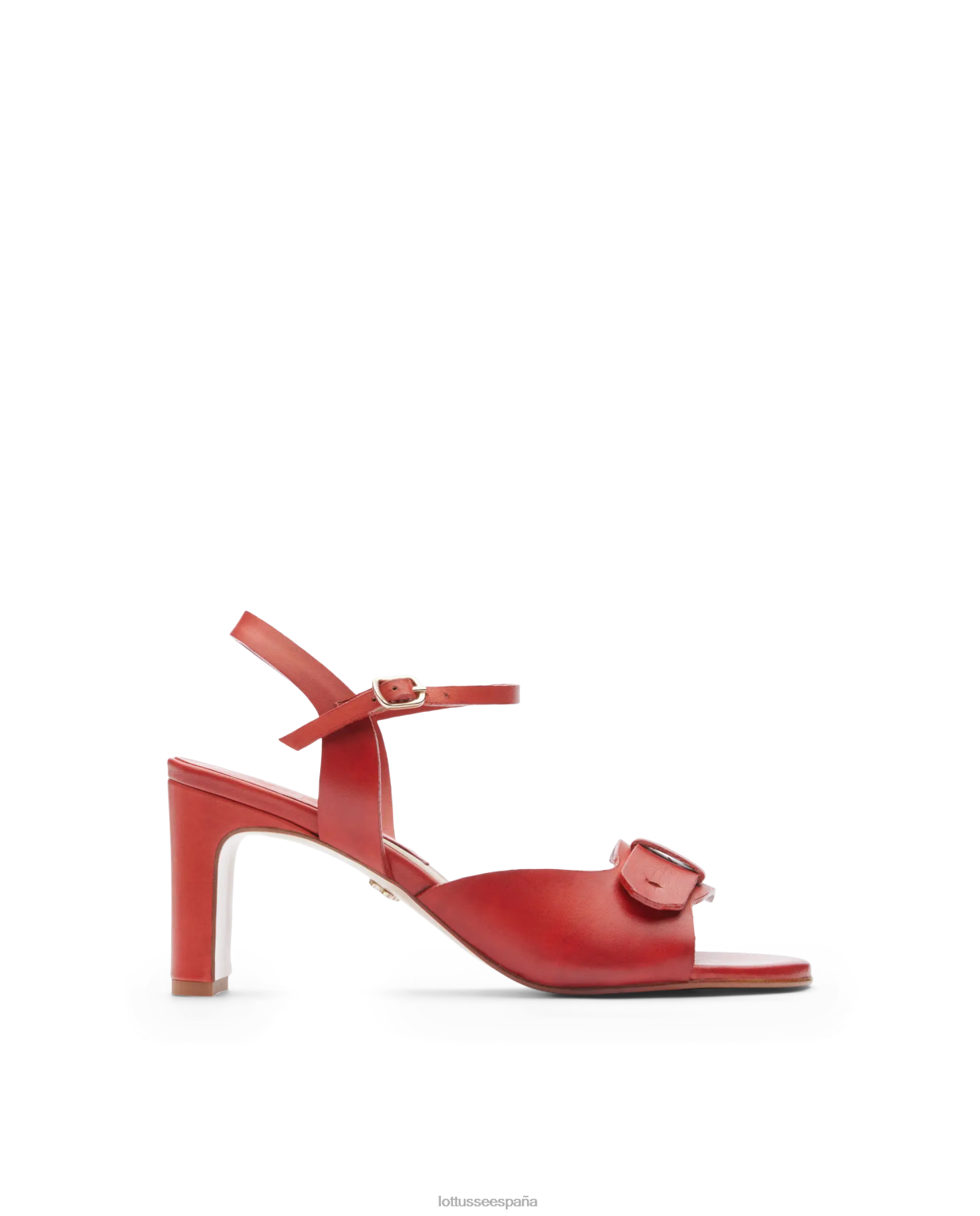Lottusse sandalias smithson crust anilin de becerro rojo mujer calzado V40NX220