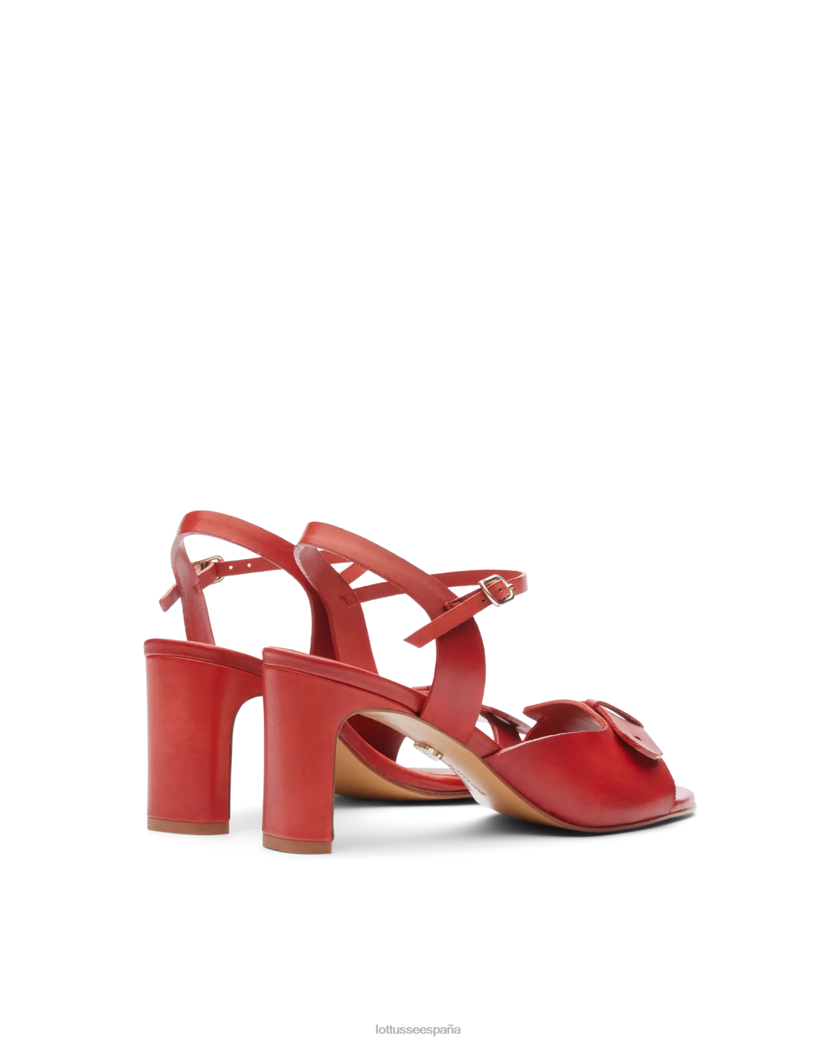 Lottusse sandalias smithson crust anilin de becerro rojo mujer calzado V40NX220
