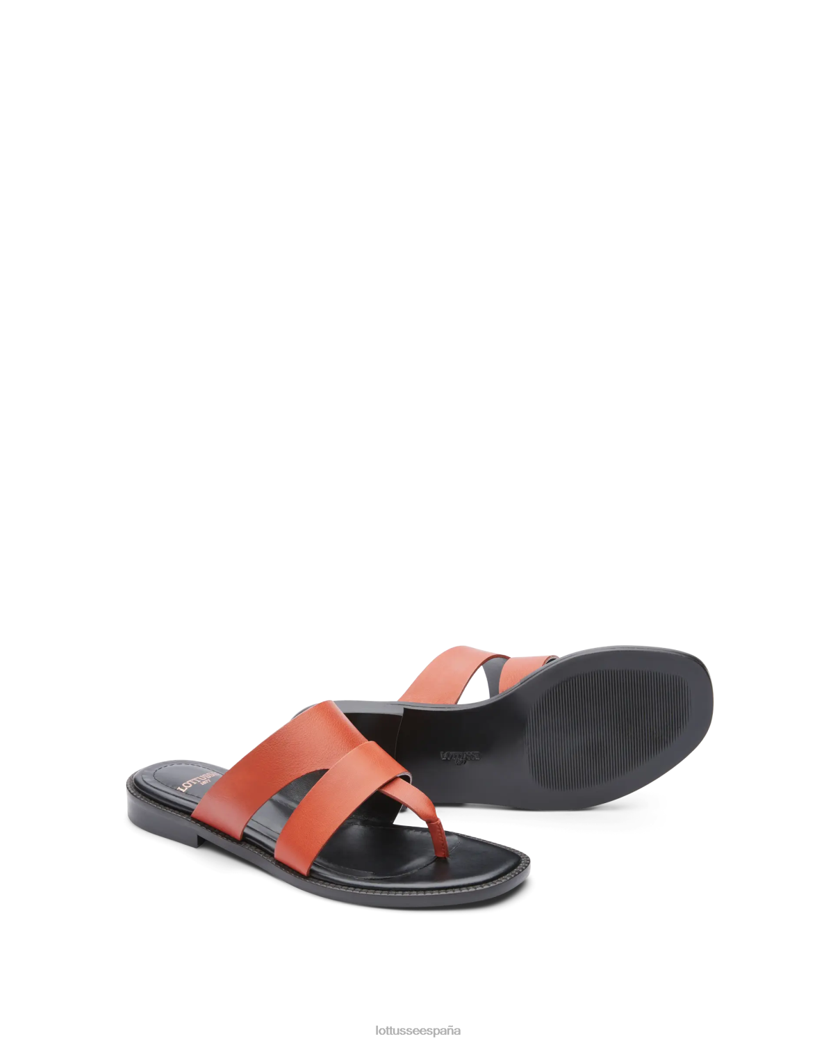 Lottusse sandalias vaqueta becerro etnicas rojo mujer calzado V40NX248