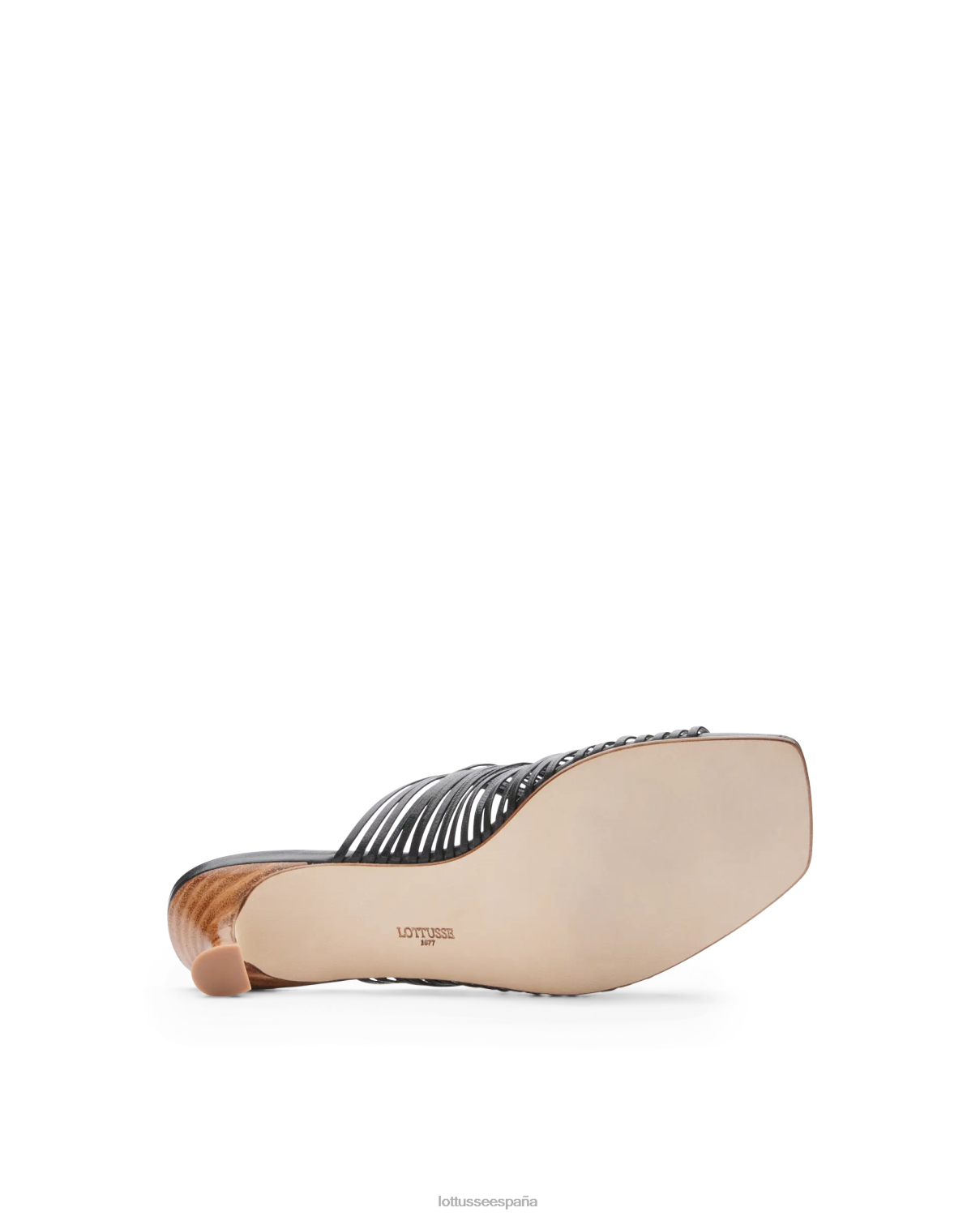 Lottusse editar sandalias de cabra trenzadas negro mujer calzado V40NX296