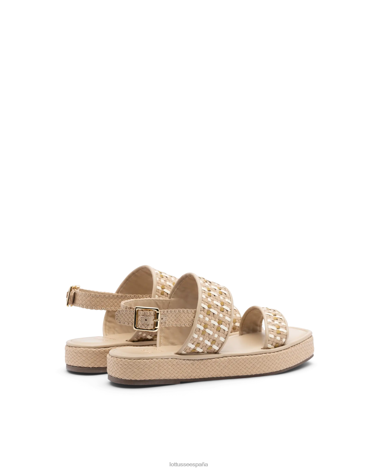 Lottusse sandalias de cabra trenzadas especiales blanquecino mujer calzado V40NX321