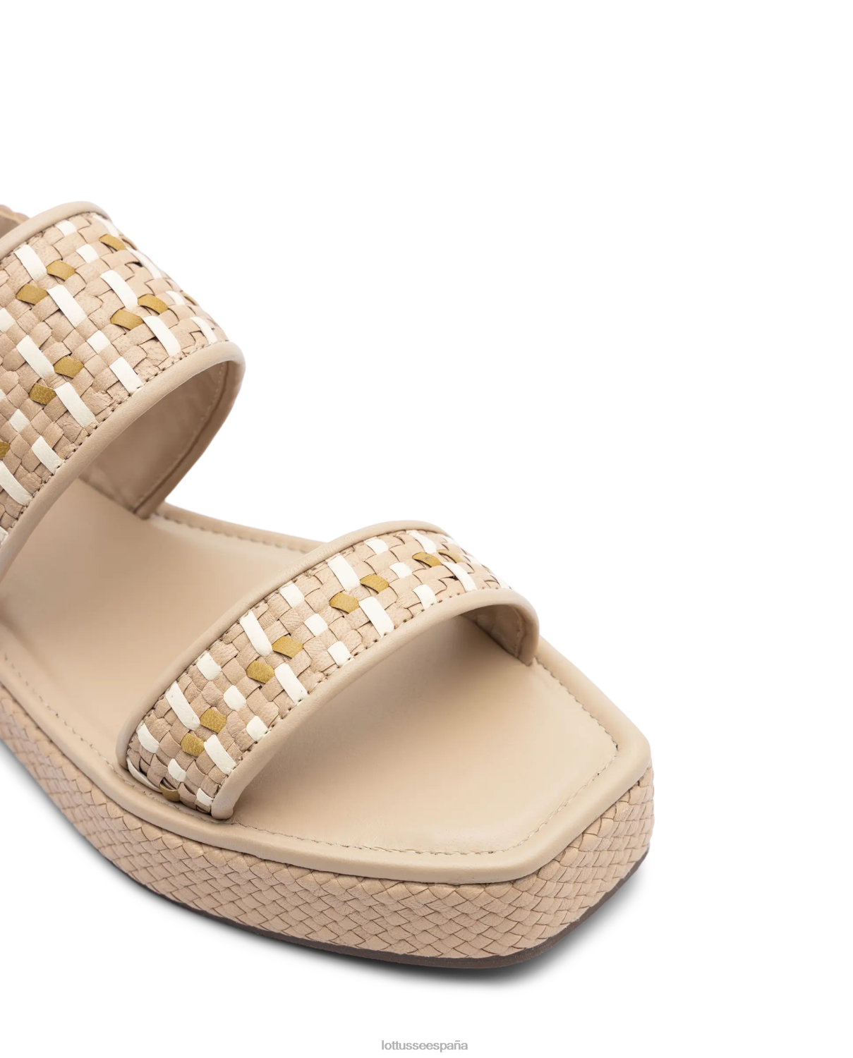 Lottusse sandalias de cabra trenzadas especiales blanquecino mujer calzado V40NX321