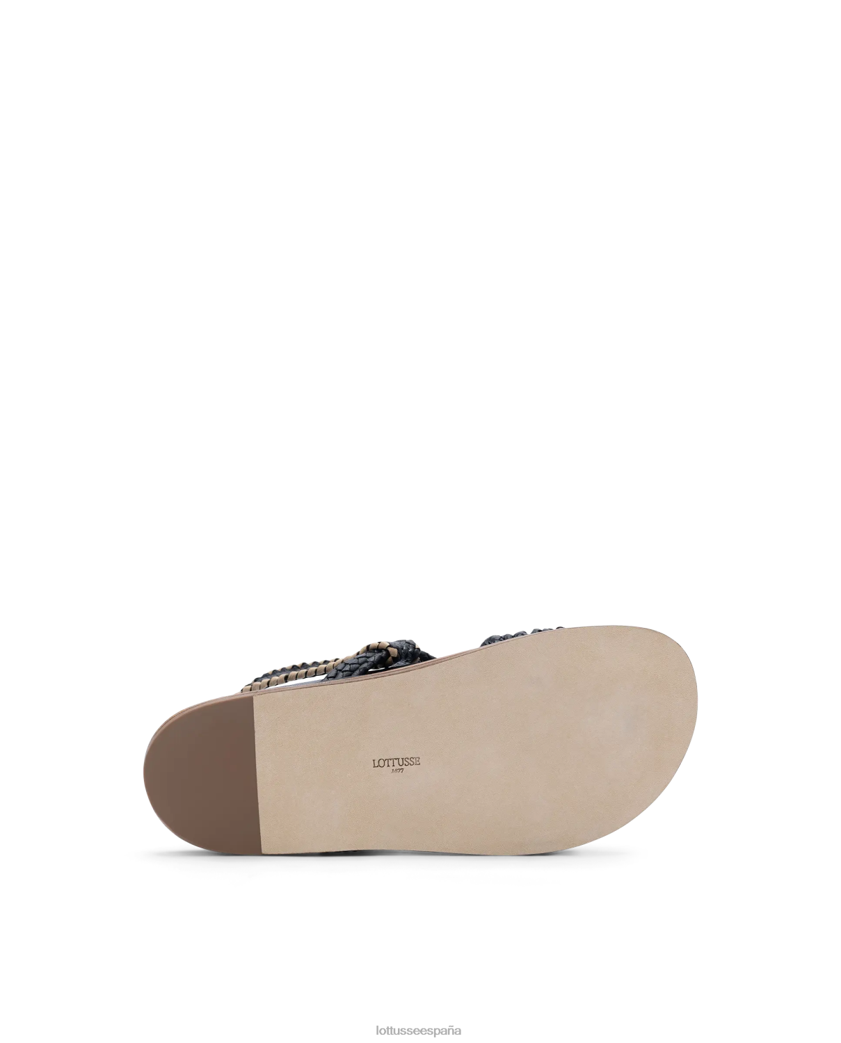 Lottusse sandalias etnicas de cabra trenzadas negro mujer calzado V40NX251