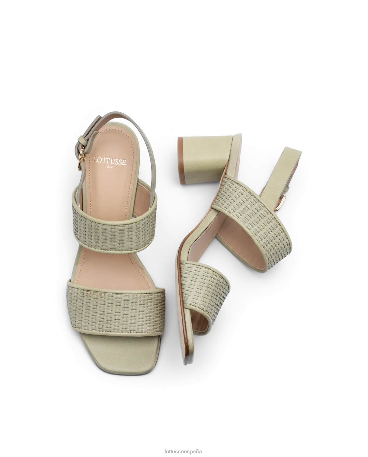 Lottusse sandalias nicole de cabra trenzadas verde oliva mujer calzado V40NX288