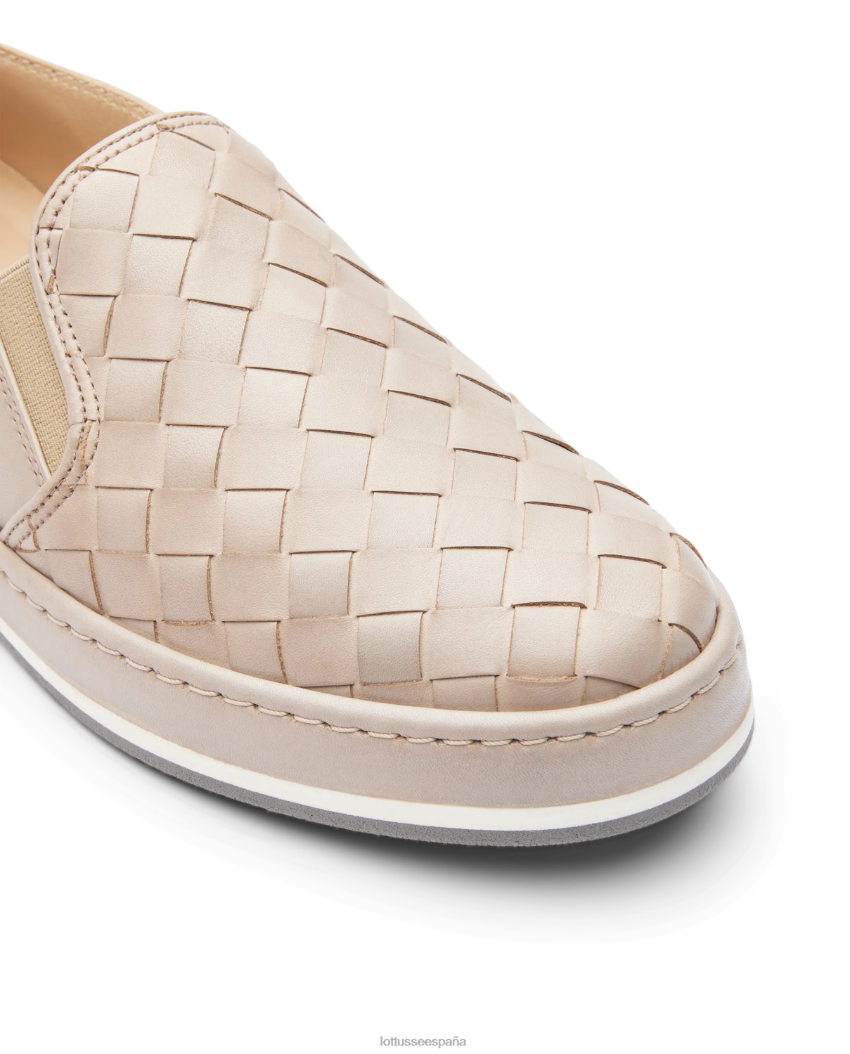 Lottusse zapatillas libby de piel y malla de cordero blanquecino mujer calzado V40NX308
