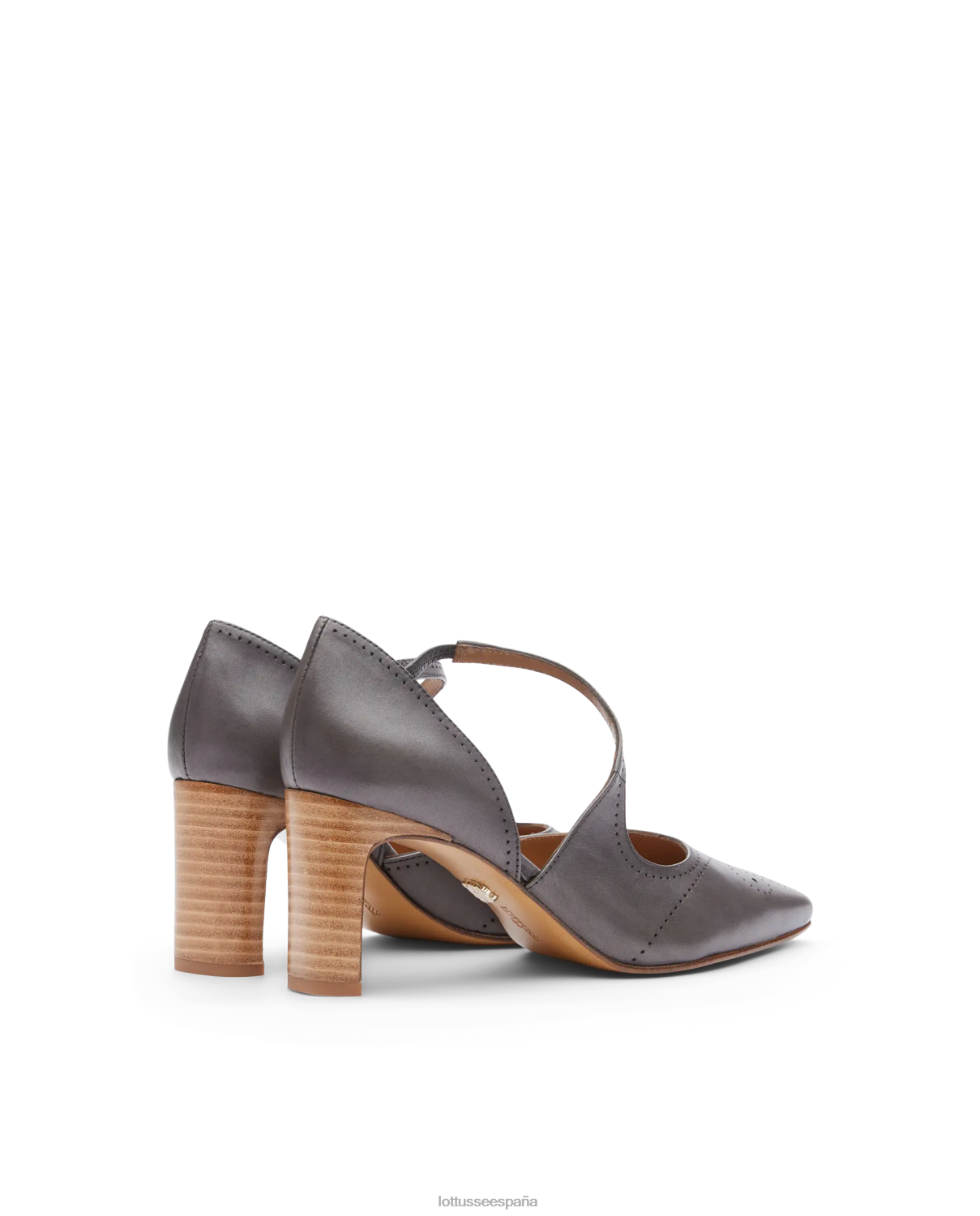 Lottusse zapatos de tacón de anilina crust smithson gris plomo mujer calzado V40NX221