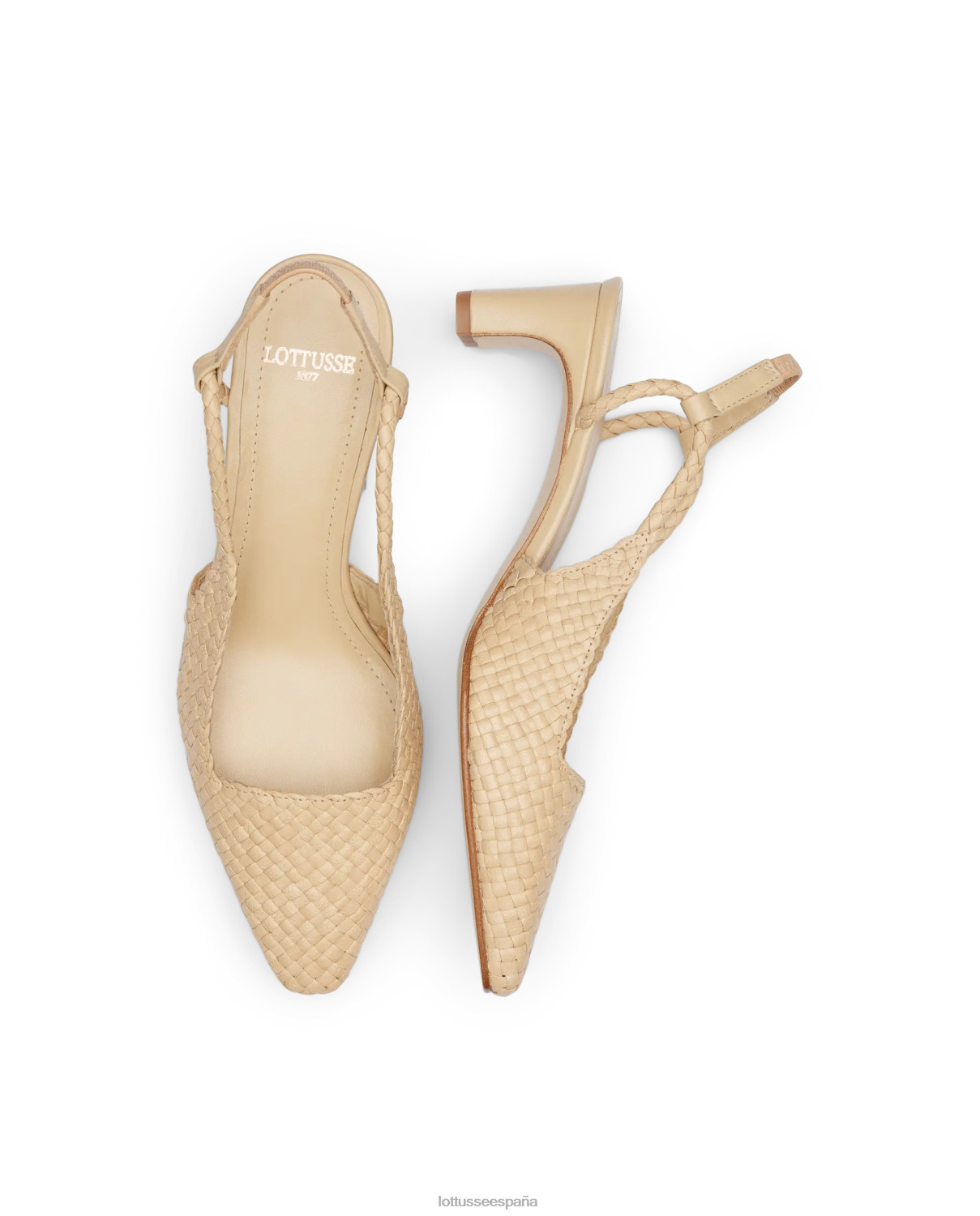 Lottusse zapatos de tacón de piel de cordero de verano beige mujer calzado V40NX311