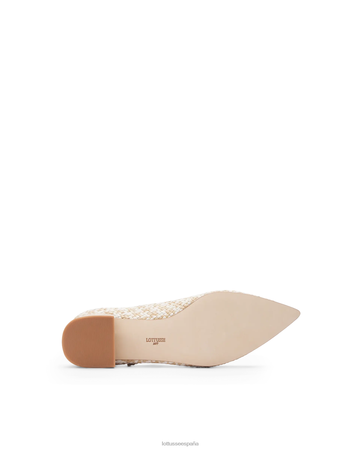 Lottusse zapatos de tacón de piel de cordero tejida de verano blanquecino mujer calzado V40NX318
