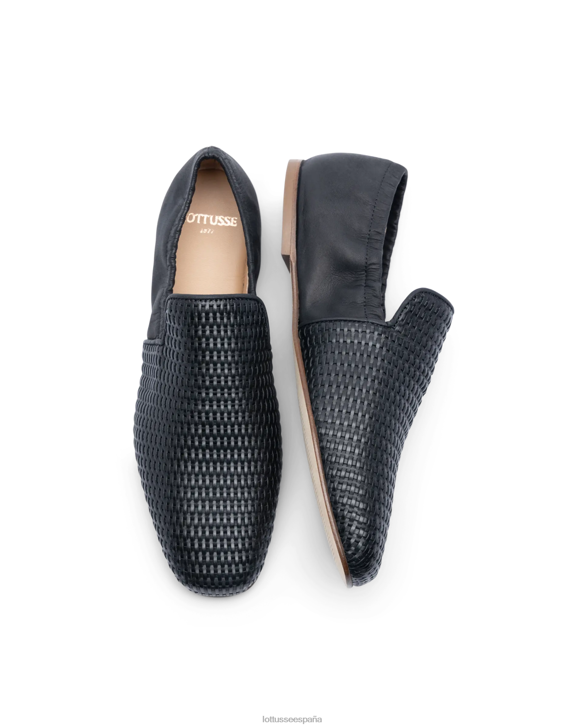 Lottusse alpargatas goya de piel con malla de becerro negro mujer calzado V40NX277