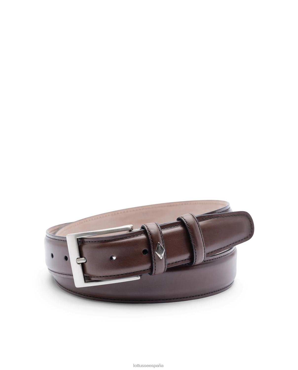 Lottusse cinturón con hebilla de becerro brillante marrón recopilación accesorios V40NX430
