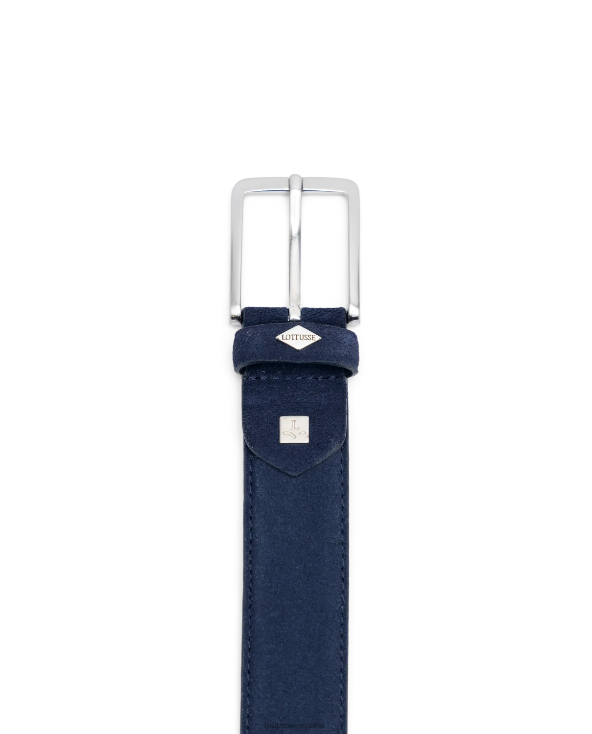 Lottusse hebilla de becerro de ante cinturon azul marino recopilación accesorios V40NX435