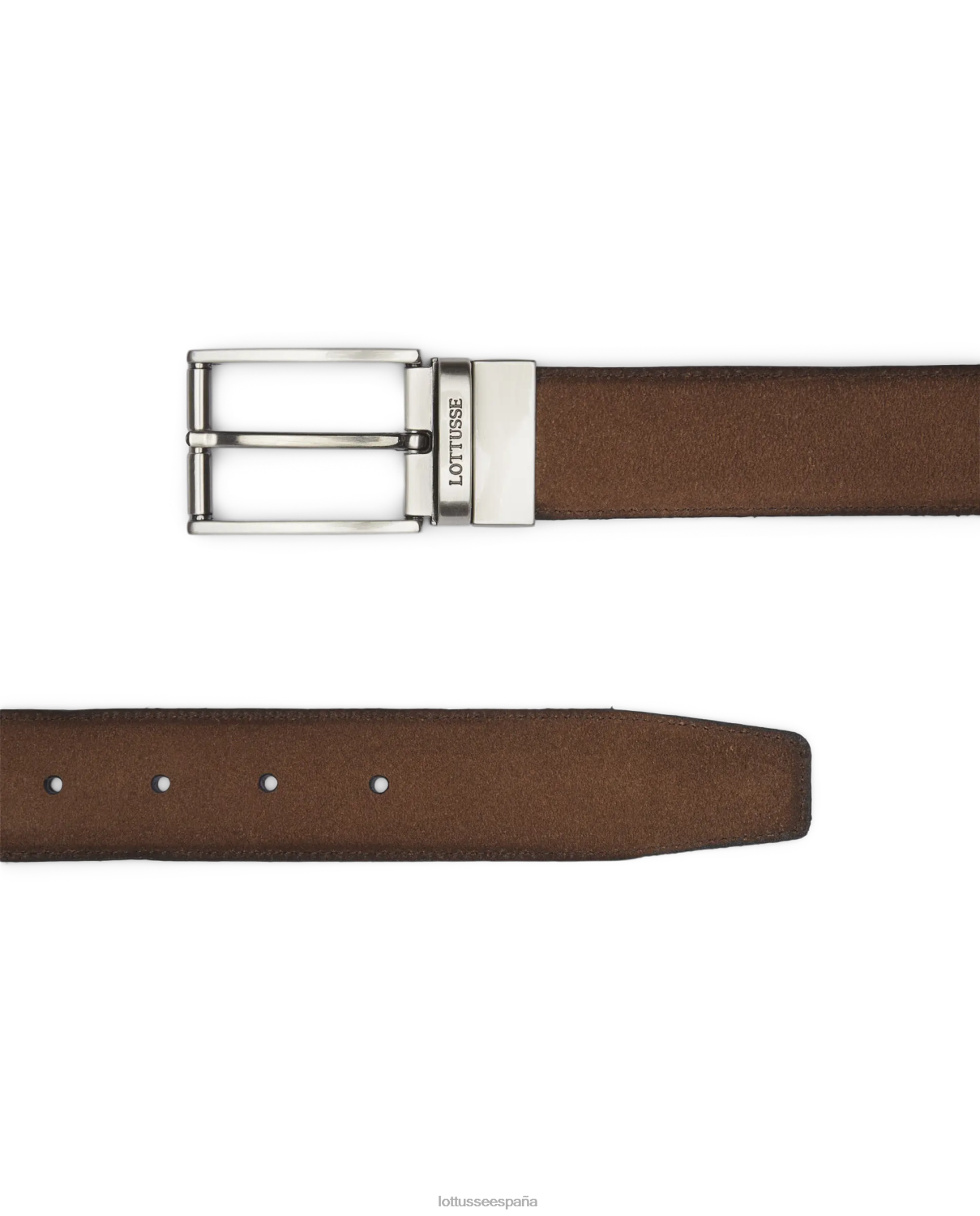 Lottusse hebilla de becerro de ante cinturon marrón recopilación accesorios V40NX444