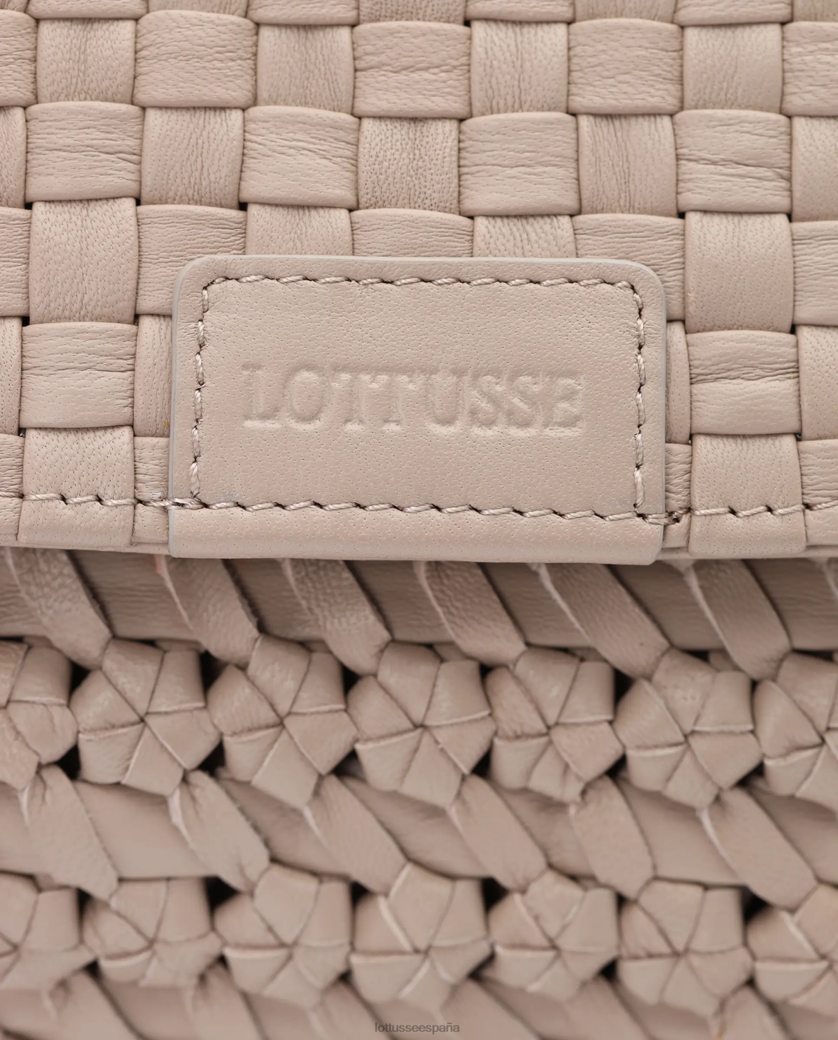 Lottusse bolso noodbag con asa superior de cordero trenzado y lavado blanquecino recopilación accesorios V40NX425