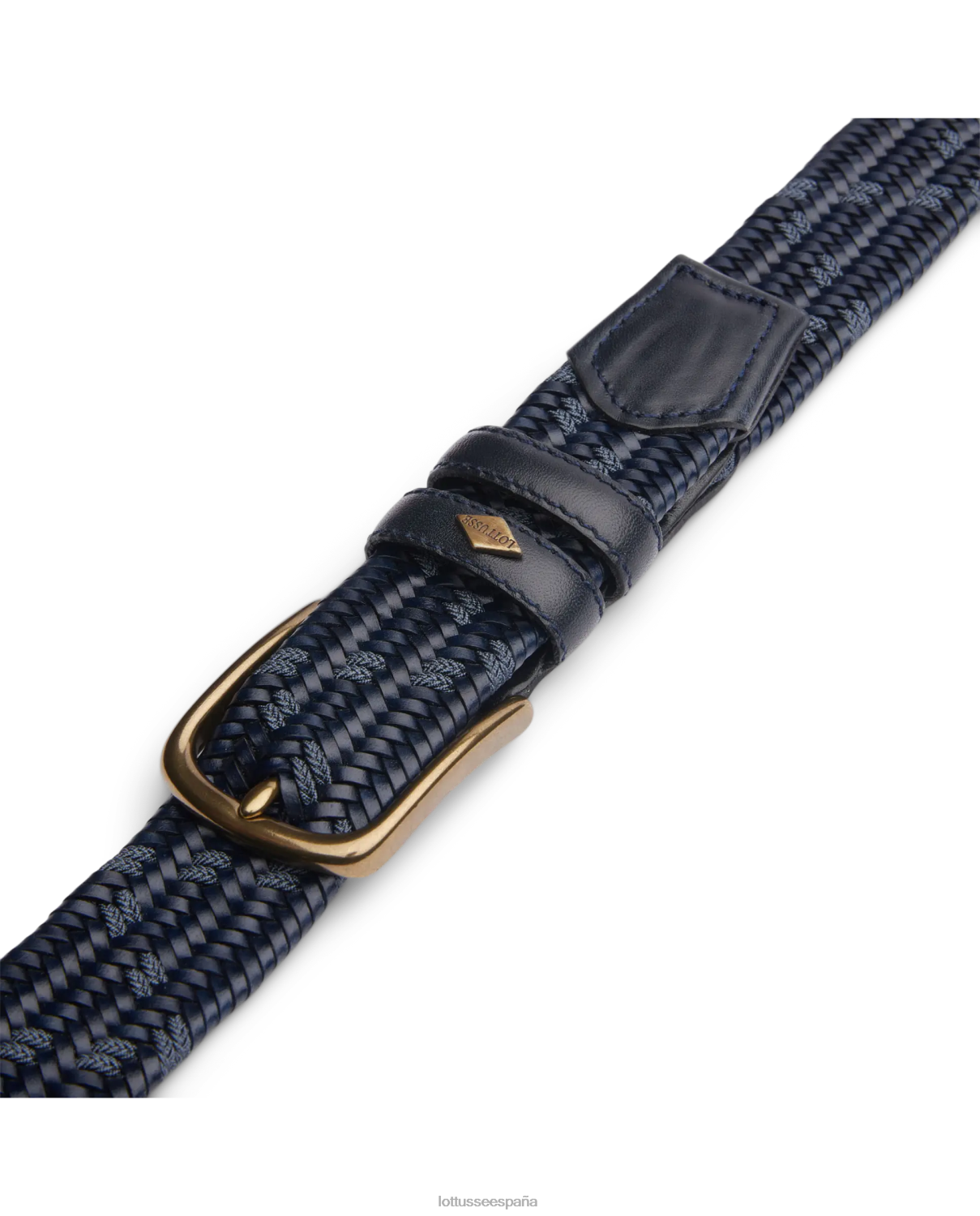 Lottusse cinturon edmund vaqueta moka elastico trenzado azul marino recopilación accesorios V40NX454