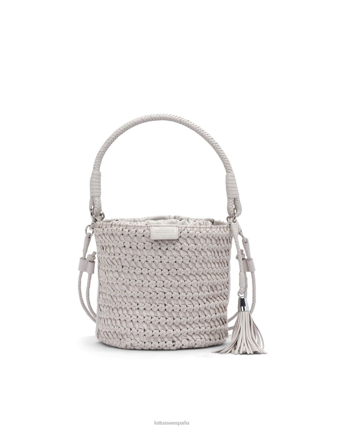 Lottusse noodbag bolso bombonera verde trenzado de cordero lavado blanco recopilación accesorios V40NX426